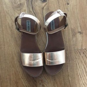 Rose gold platform sandals